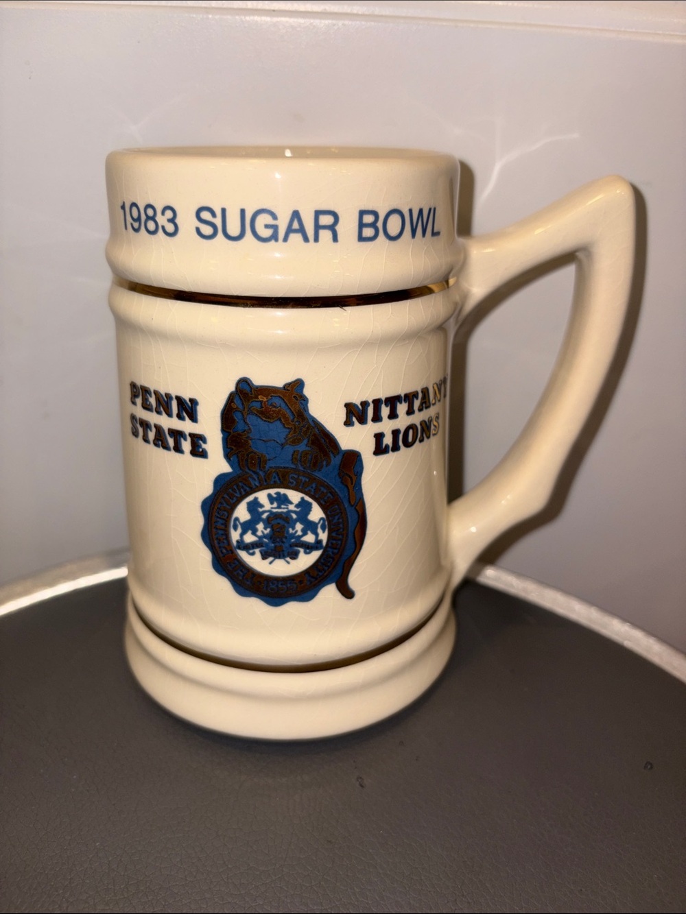 Vintage Penn State Nittany Lions 1983 Sugar Bowl Ceramic Beer Stein